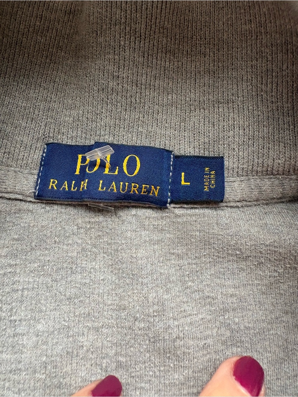 Ralph Lauren Men's Light Gray Quarter-Zip Pullover - Picture 3 of 3